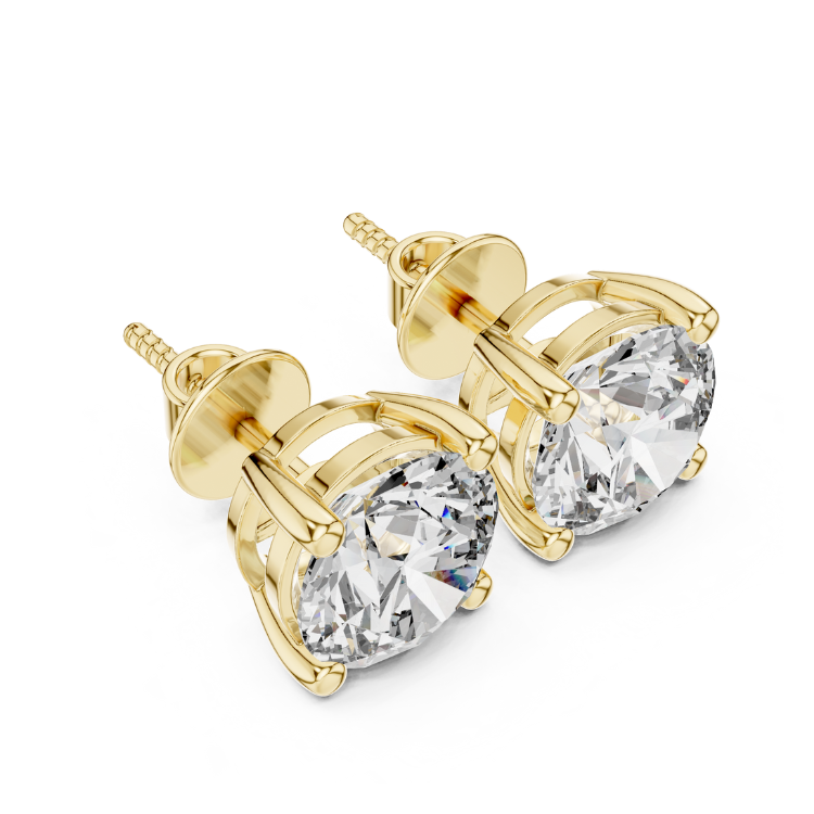 Round Solitaire Diamond Stud Earrings