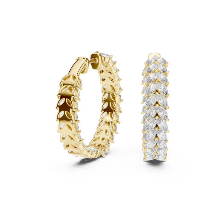 Marquise Diamond Inside-Out Hoop Earrings