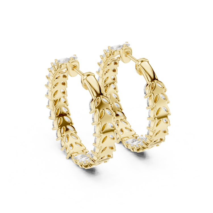 Marquise Diamond Inside-Out Hoop Earrings