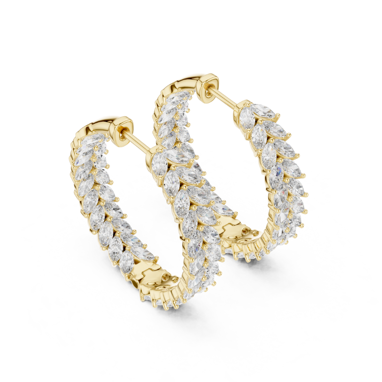 Marquise Diamond Inside-Out Hoop Earrings
