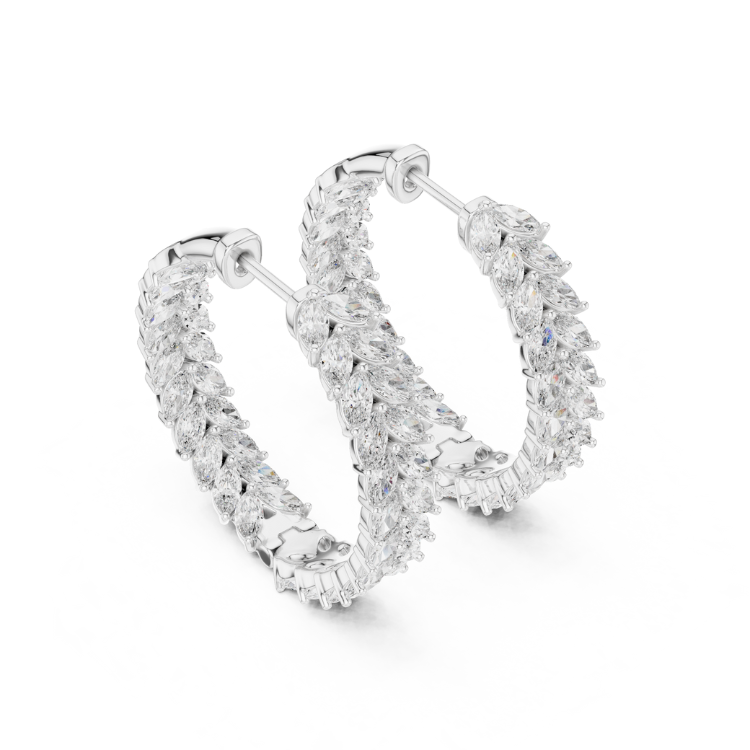 Marquise Diamond Inside-Out Hoop Earrings