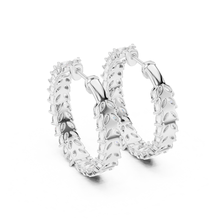 Marquise Diamond Inside-Out Hoop Earrings