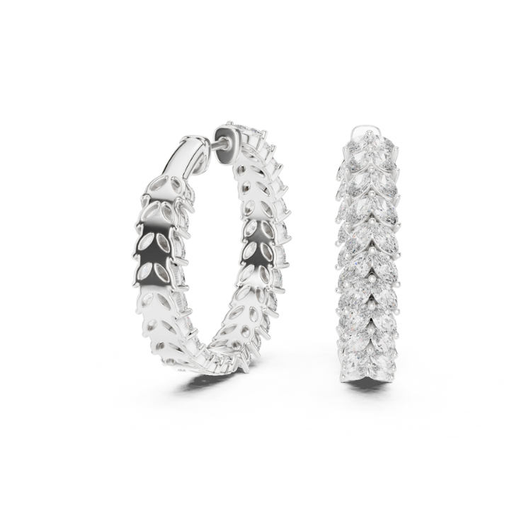 Marquise Diamond Inside-Out Hoop Earrings