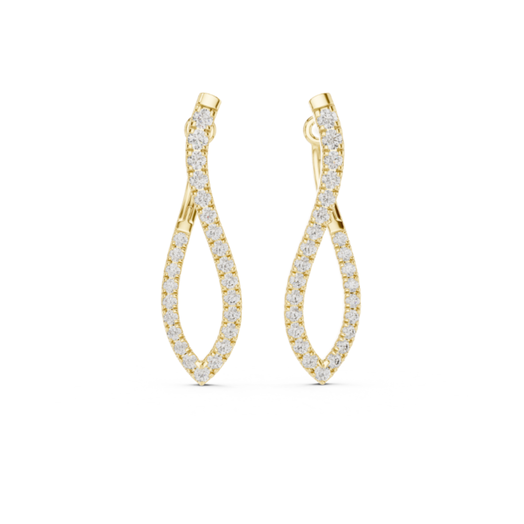 Infinity Twist Diamond Drop Earrings