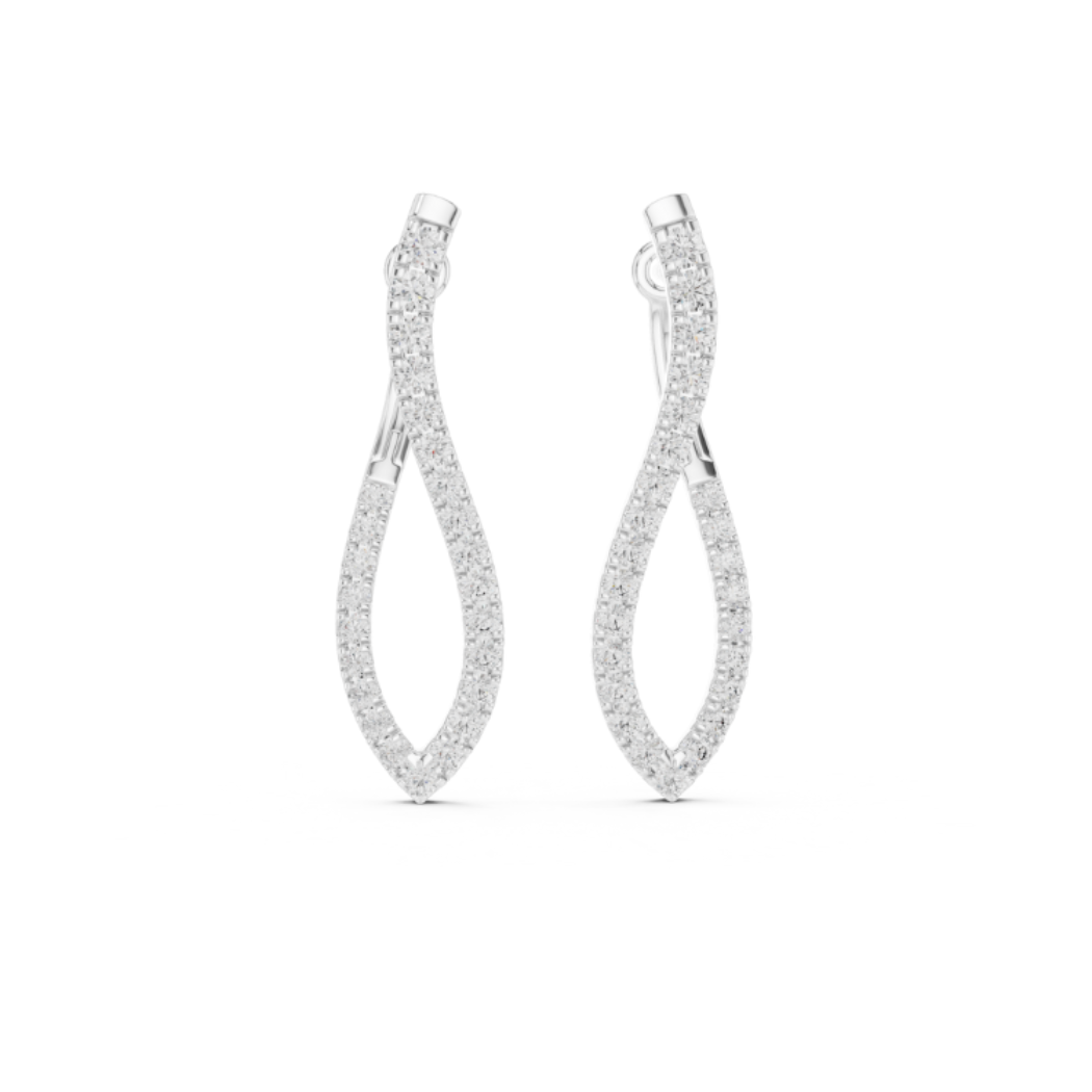 Infinity Twist Diamond Drop Earrings