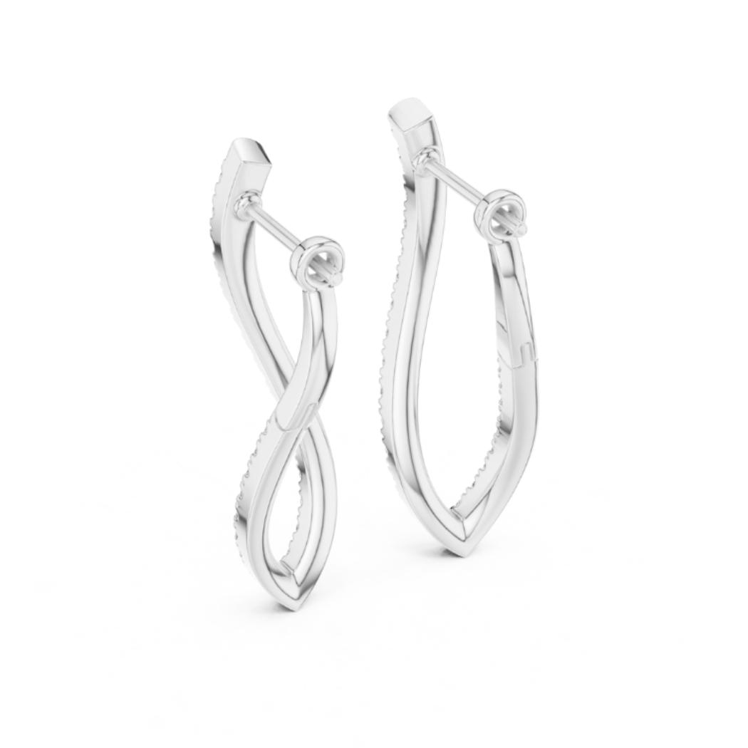 Infinity Twist Diamond Drop Earrings