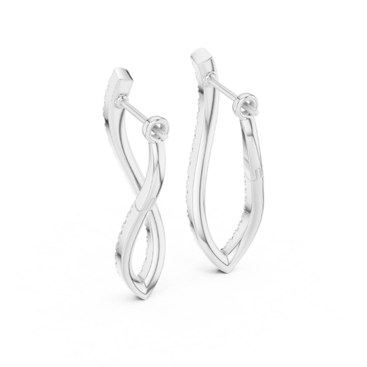 Infinity Twist Diamond Drop Earrings