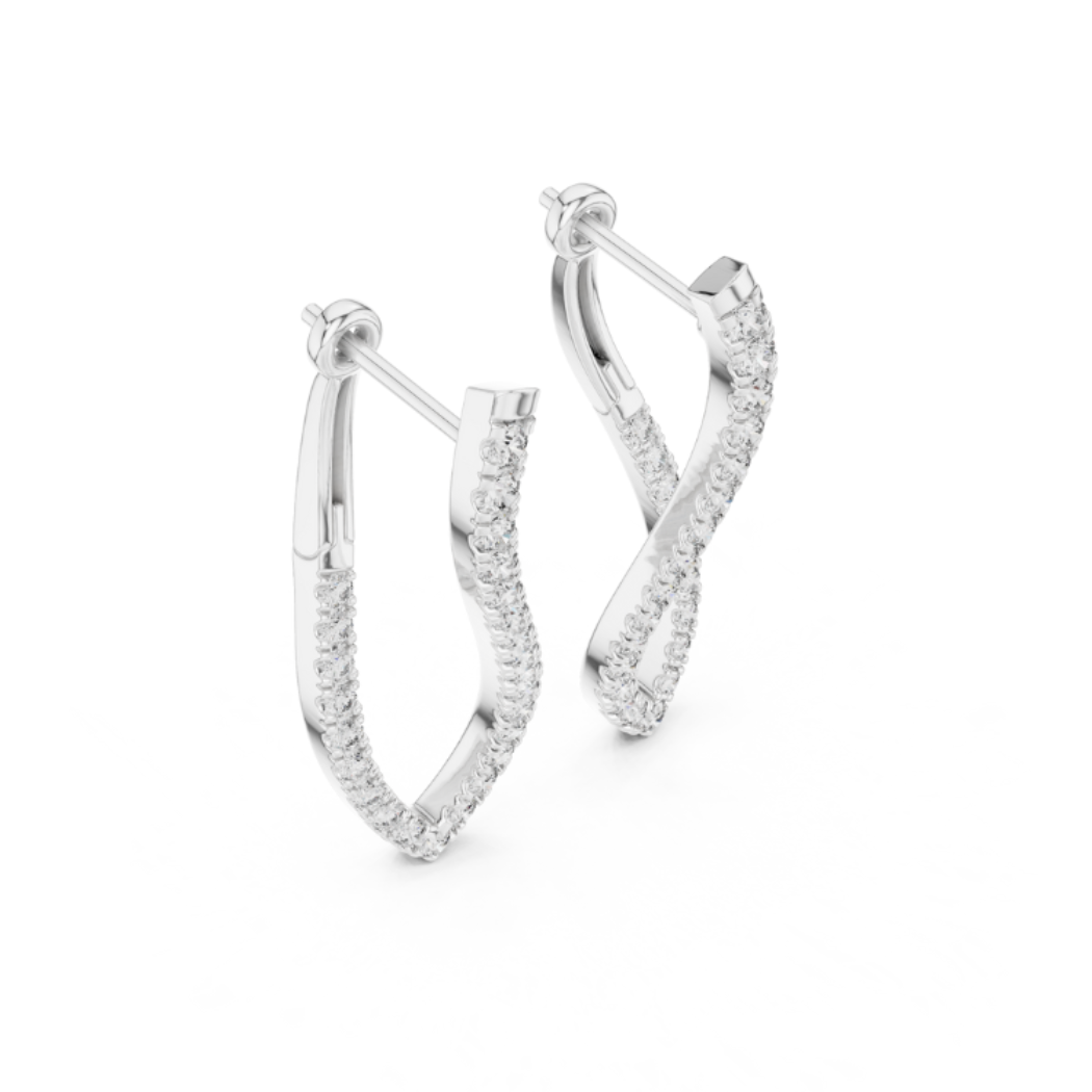 Infinity Twist Diamond Drop Earrings