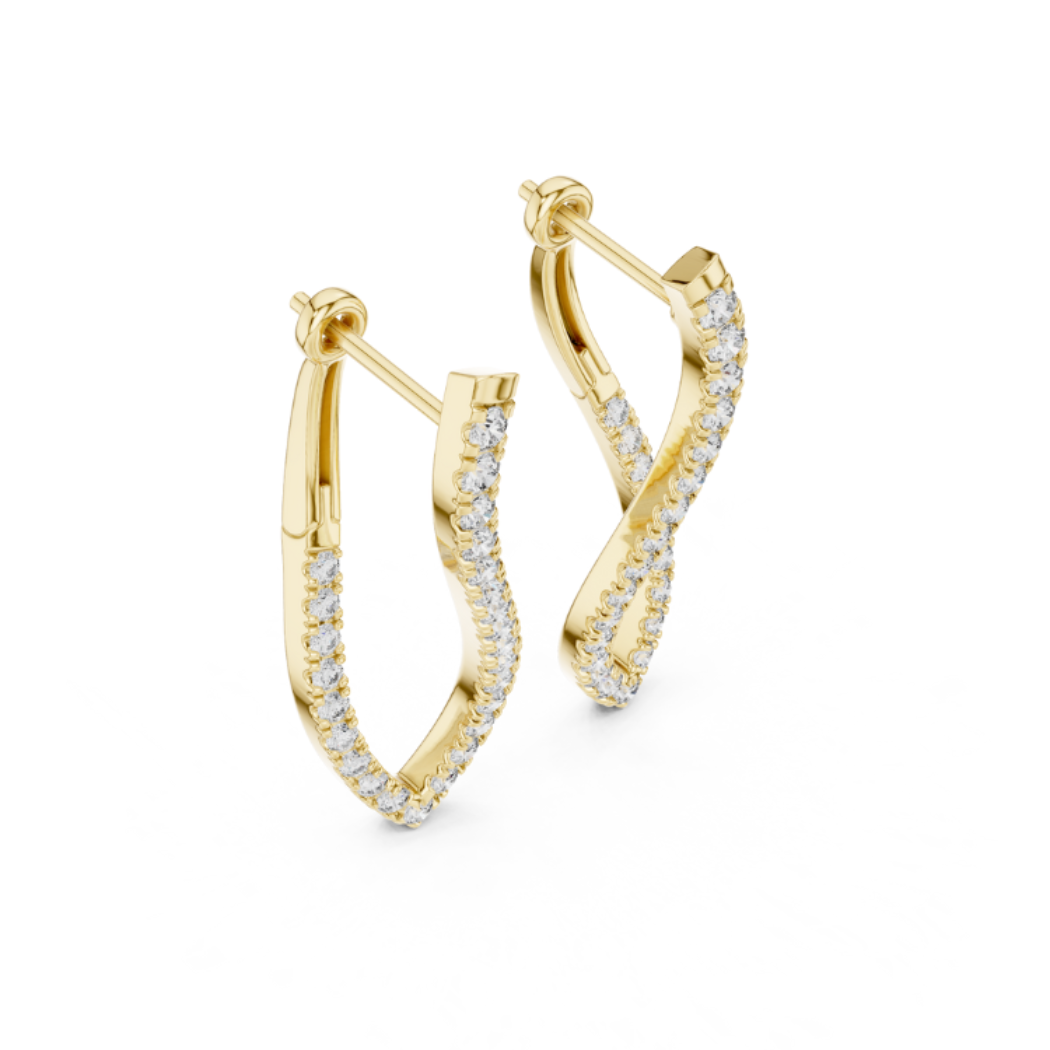 Infinity Twist Diamond Drop Earrings