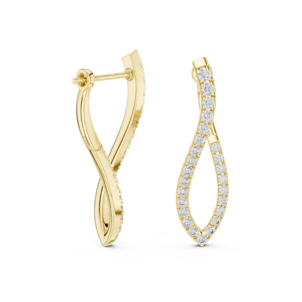 Infinity Twist Diamond Drop Earrings