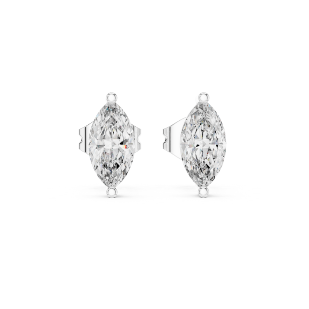 Elegant Marquise-Cut Diamond Stud Earrings