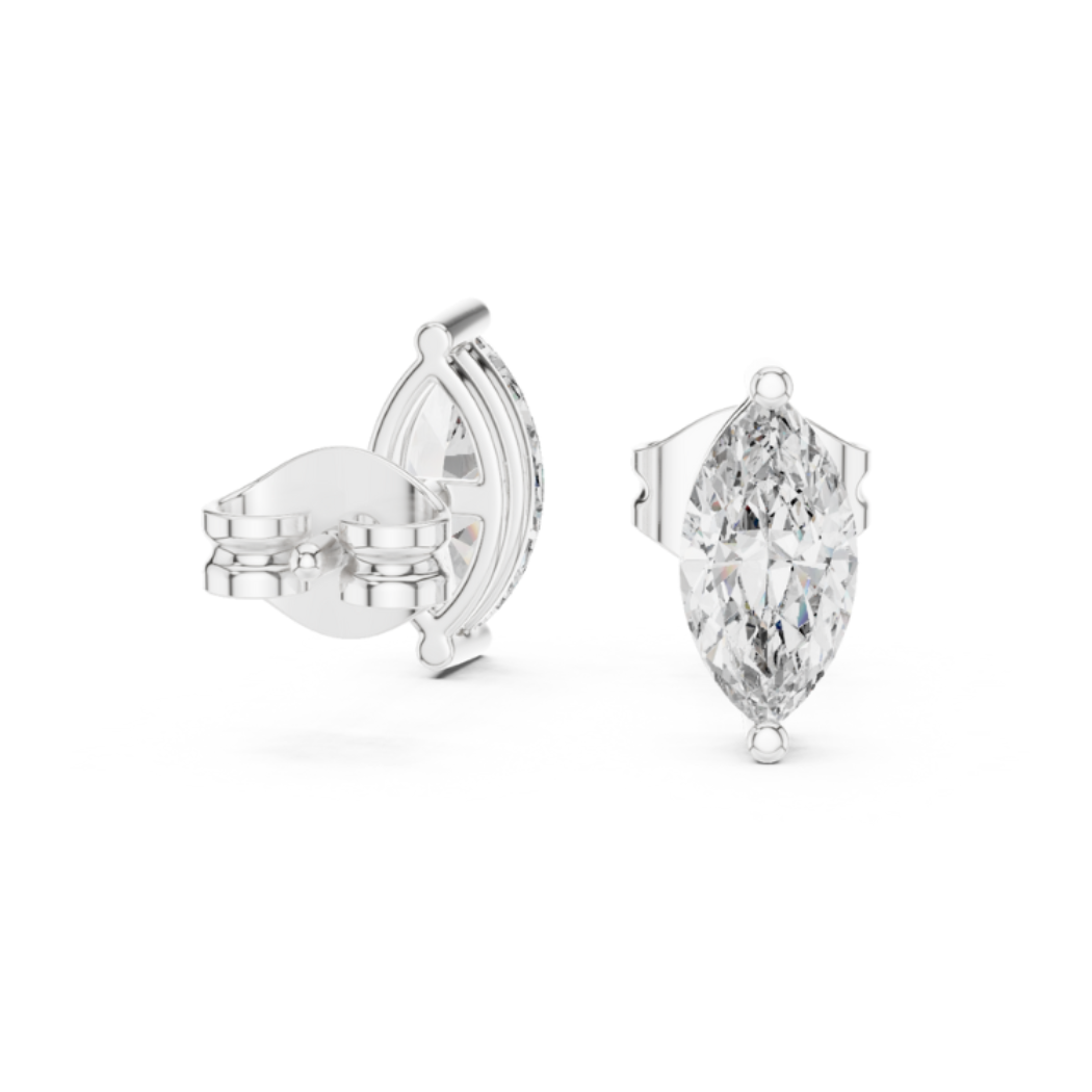 Elegant Marquise-Cut Diamond Stud Earrings