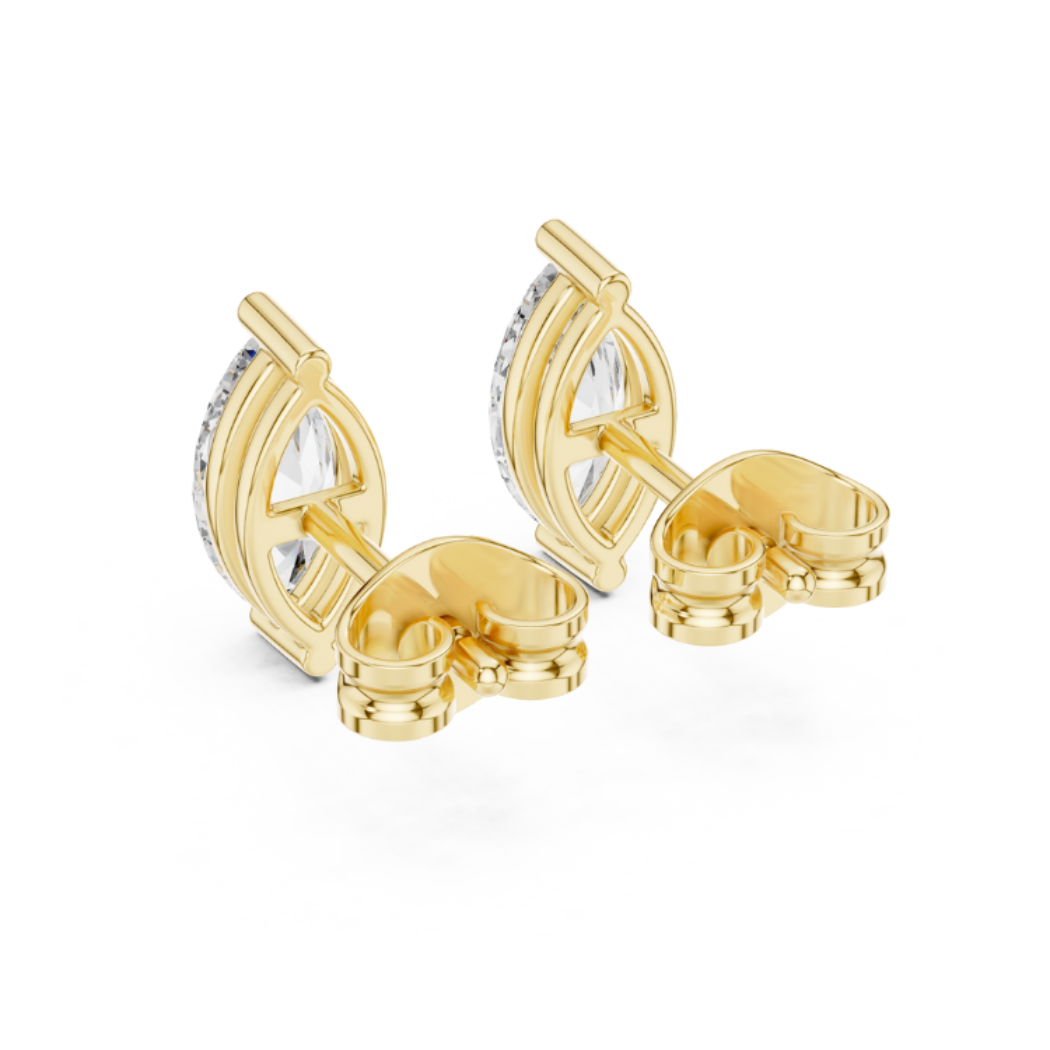 Elegant Marquise-Cut Diamond Stud Earrings