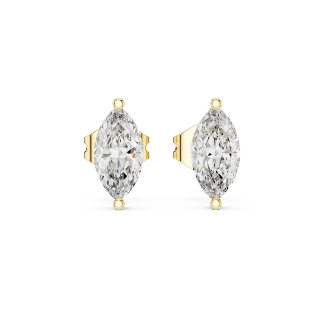 Elegant Marquise-Cut Diamond Stud Earrings