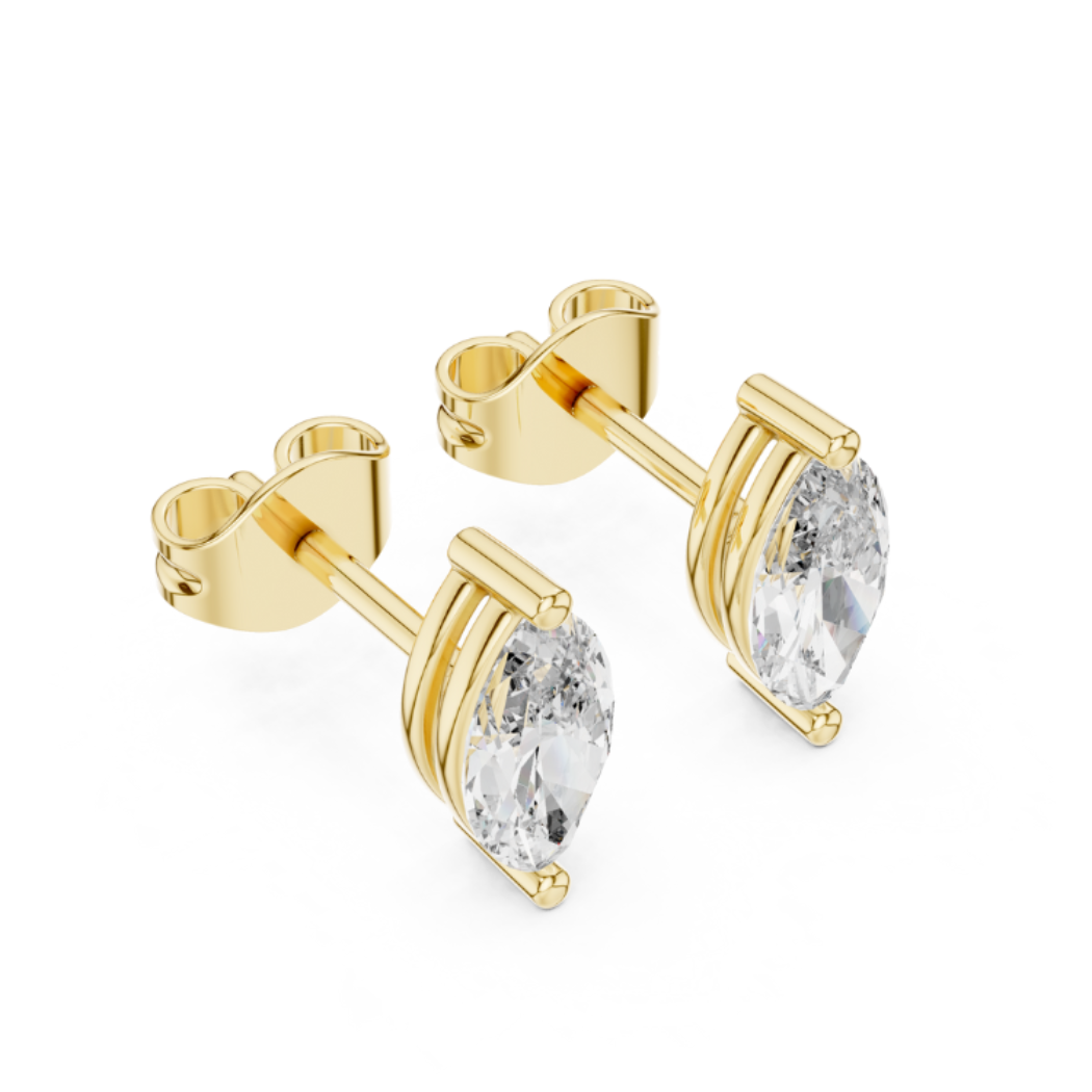 Elegant Marquise-Cut Diamond Stud Earrings