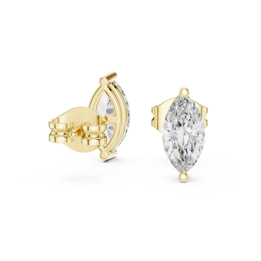Elegant Marquise-Cut Diamond Stud Earrings
