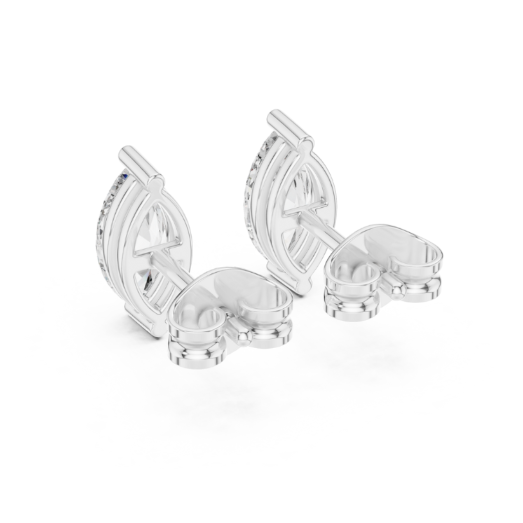 Elegant Marquise-Cut Diamond Stud Earrings