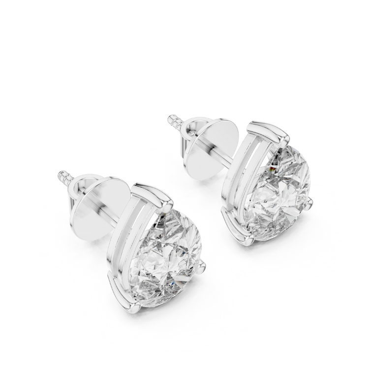 Elegant Pear-Cut Diamond Stud Earrings