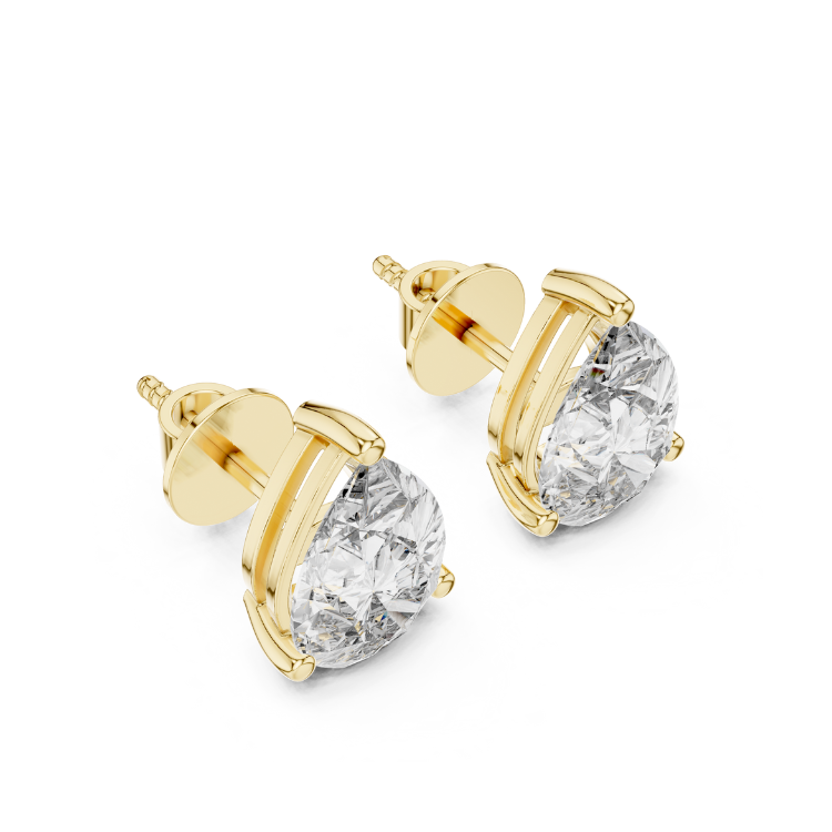 Elegant Pear-Cut Diamond Stud Earrings