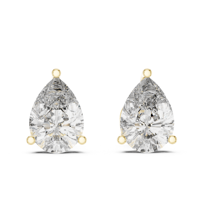 Elegant Pear-Cut Diamond Stud Earrings
