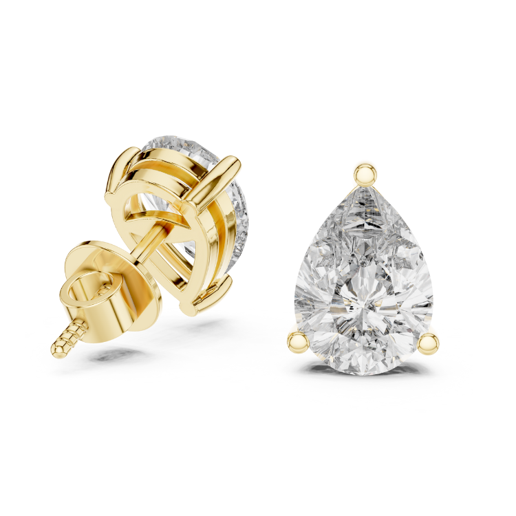Elegant Pear-Cut Diamond Stud Earrings