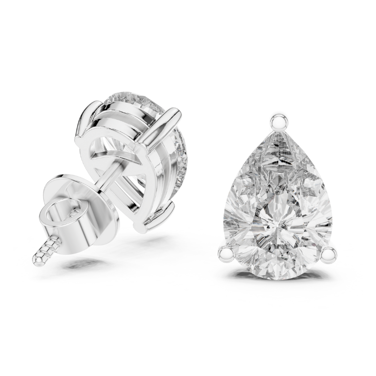 Elegant Pear-Cut Diamond Stud Earrings
