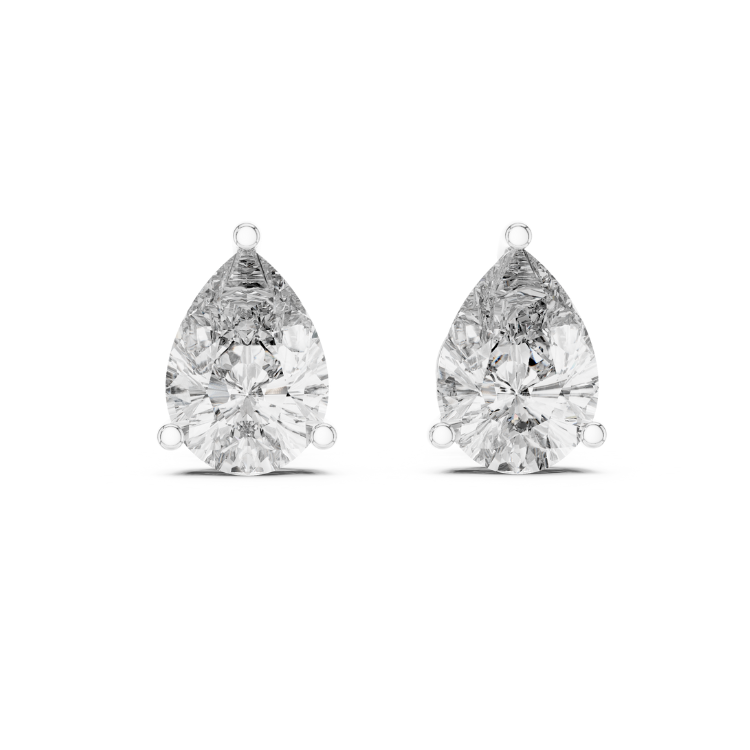 Elegant Pear-Cut Diamond Stud Earrings