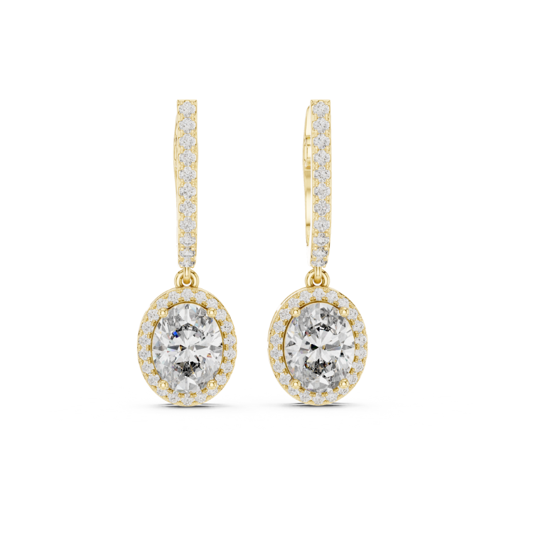 Floating Round Diamond Drop Earrings