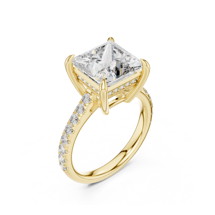 Princess-Cut Solitaire Diamond Engagement Ring