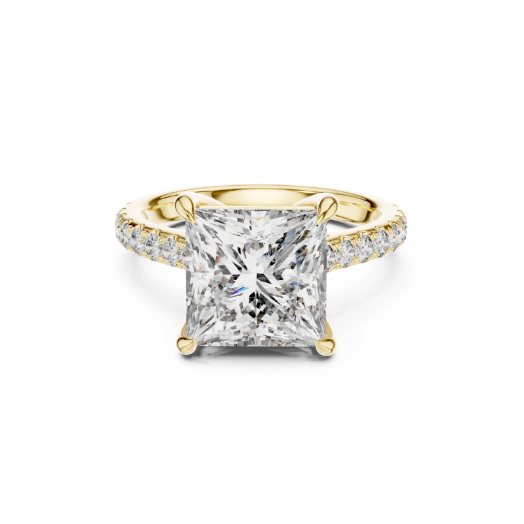 Princess-Cut Solitaire Diamond Engagement Ring