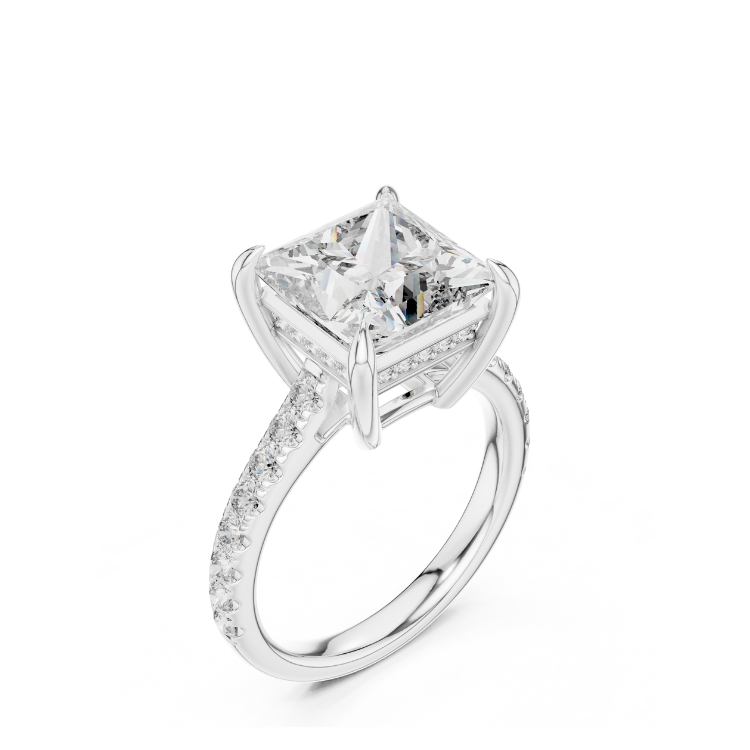Princess-Cut Solitaire Diamond Engagement Ring