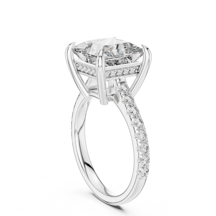 Princess-Cut Solitaire Diamond Engagement Ring