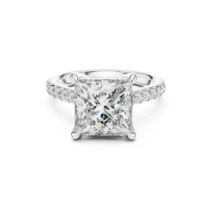 Princess-Cut Solitaire Diamond Engagement Ring