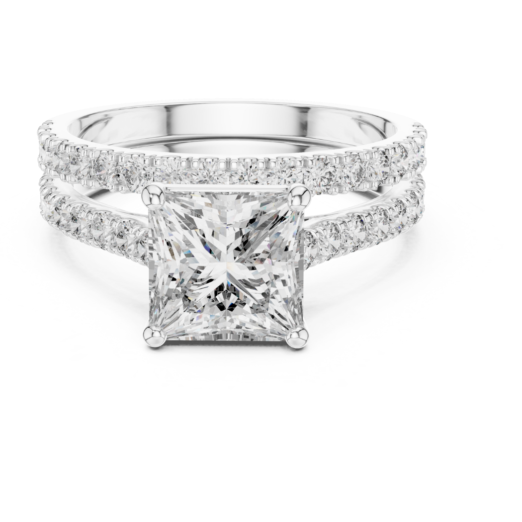 Regal Radiance Princess Cut Engagement Ring