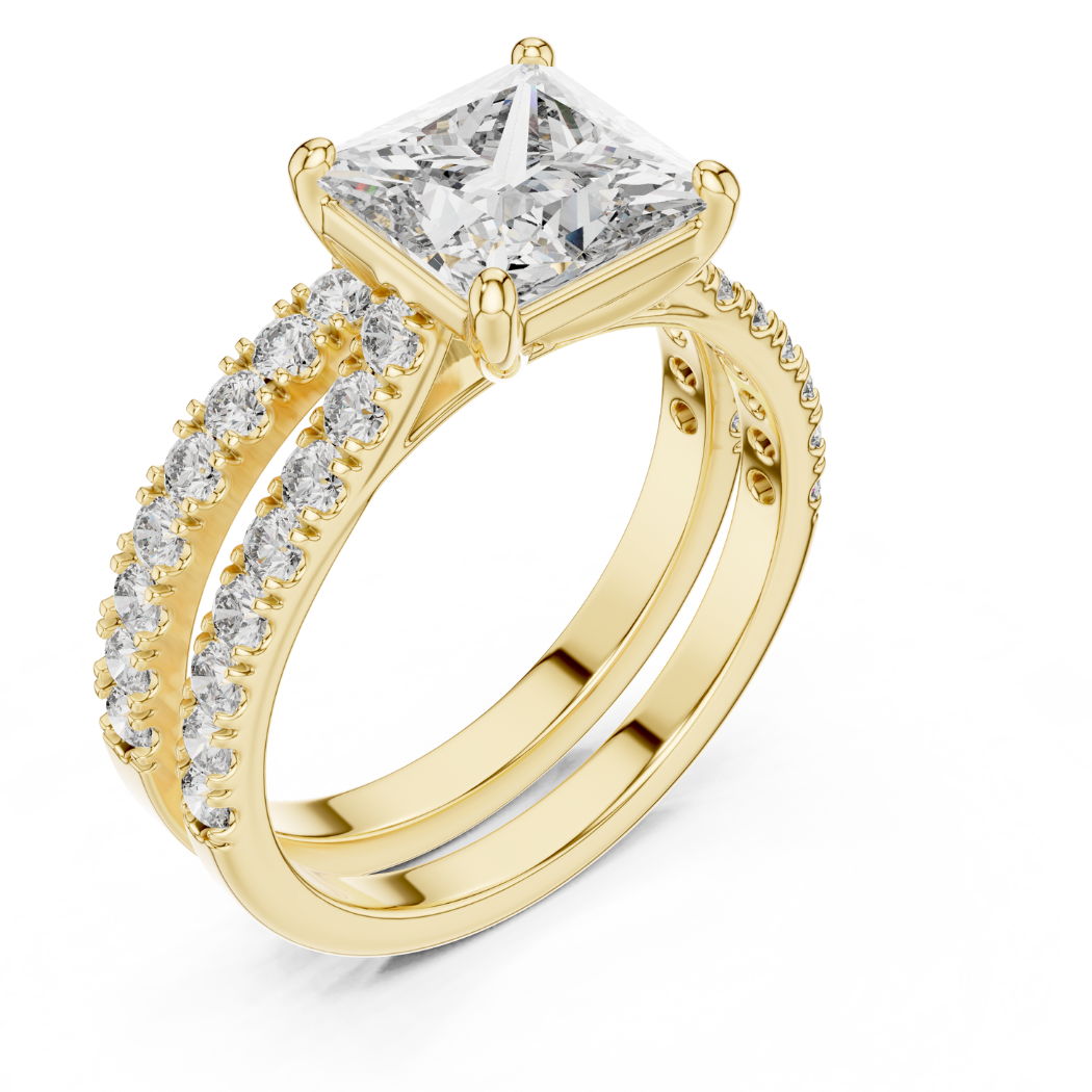 Regal Radiance Princess Cut Engagement Ring