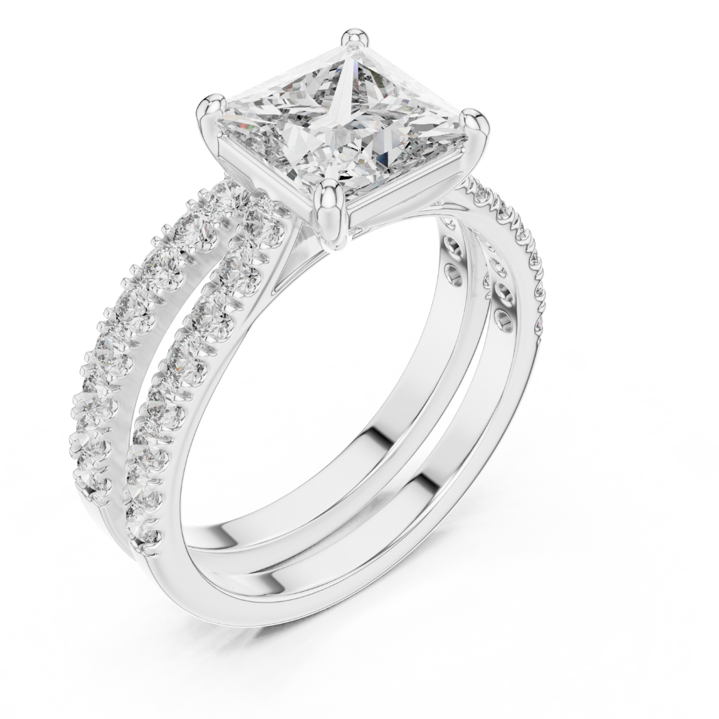Regal Radiance Princess Cut Engagement Ring