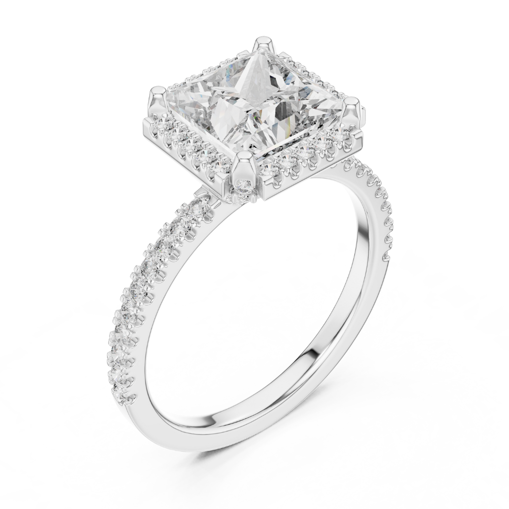Princess Grace Halo Engagement Ring