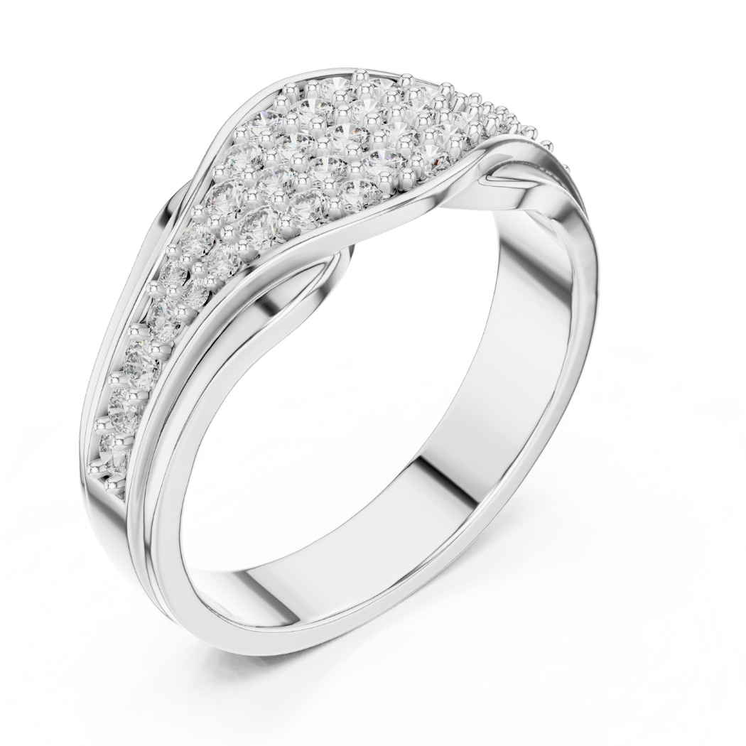Wave Elegance Diamond Ring