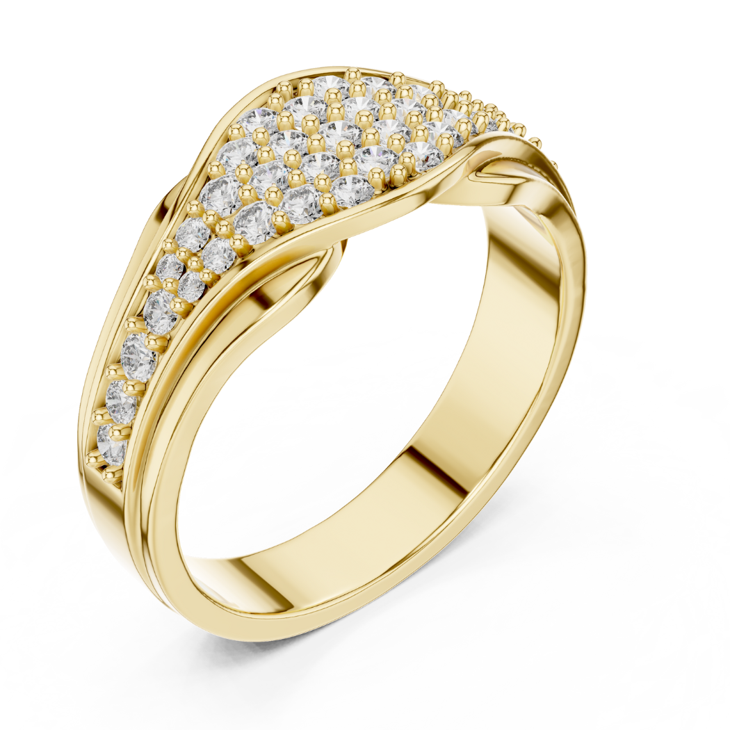 Wave Elegance Diamond Ring