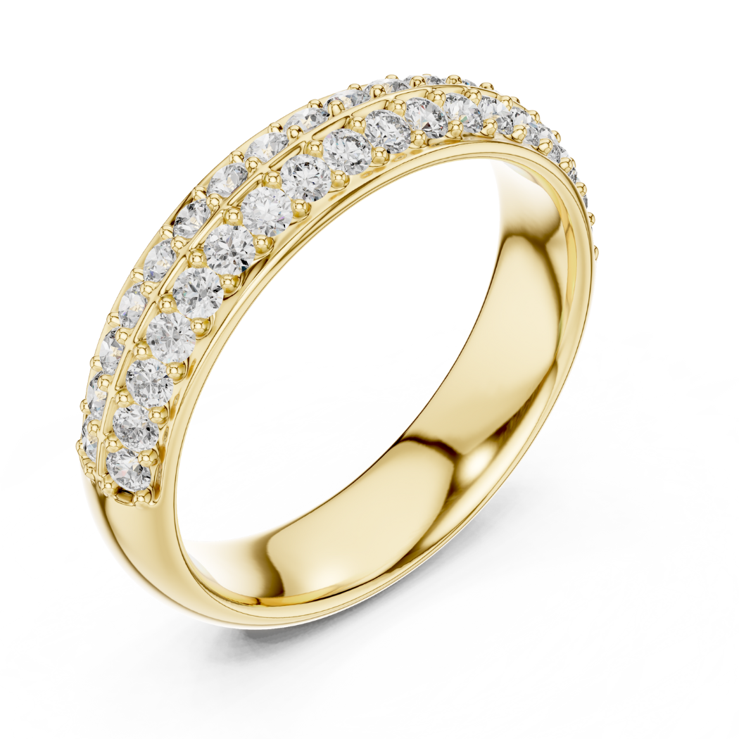 Double Row Diamond Pavé Band