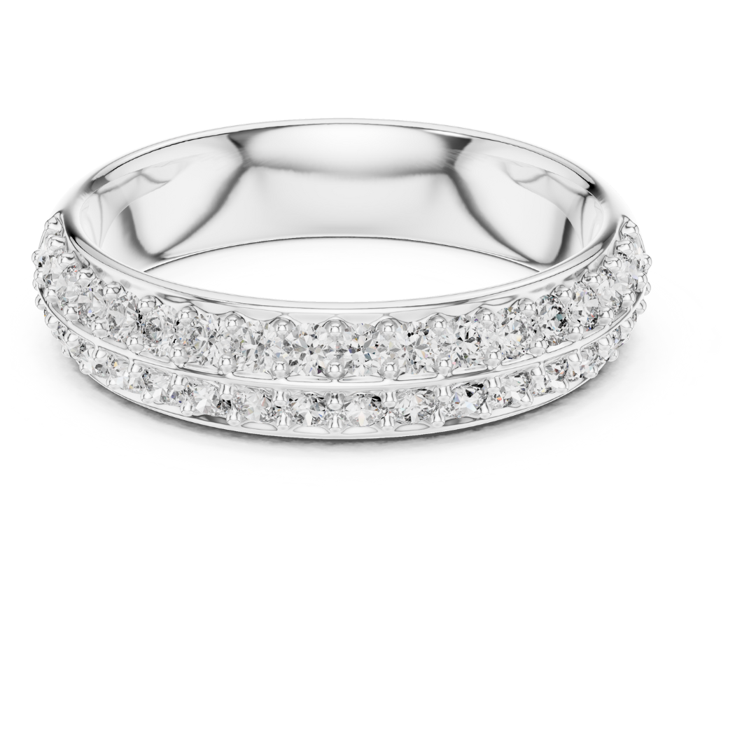 Double Row Diamond Pavé Band