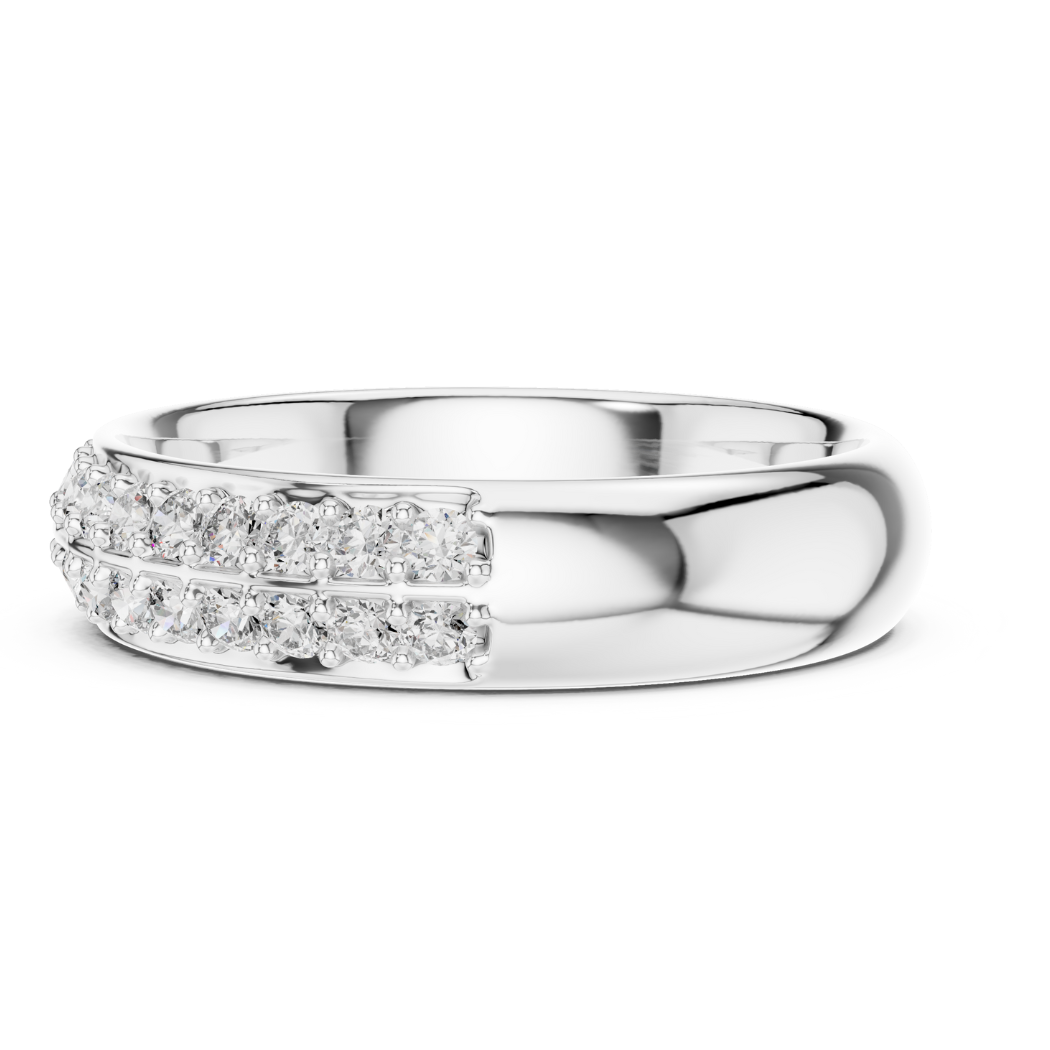 Double Row Diamond Pavé Band
