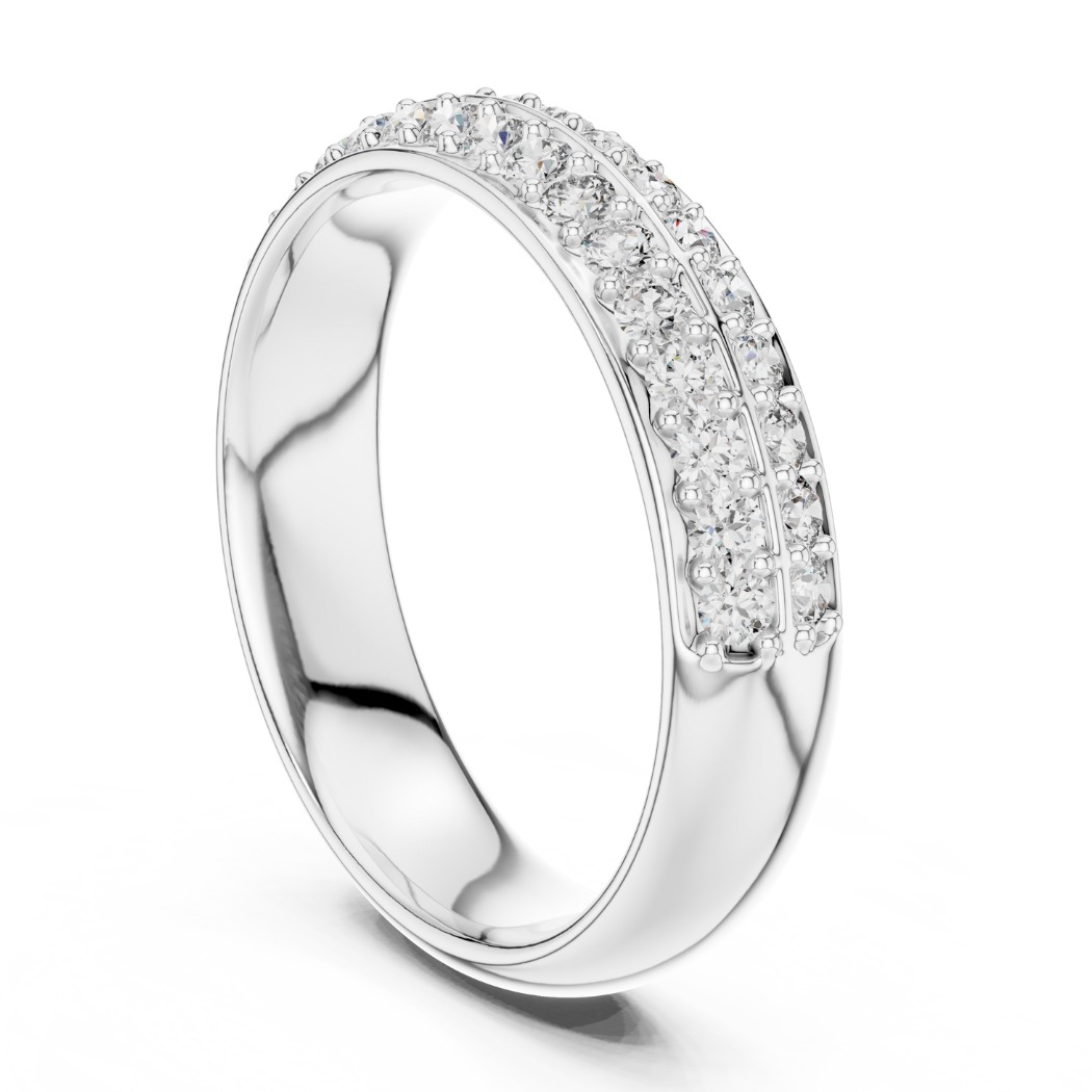 Double Row Diamond Pavé Band