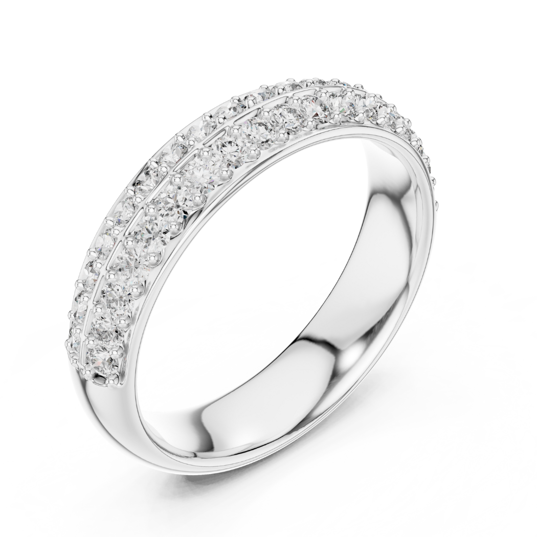 Double Row Diamond Pavé Band