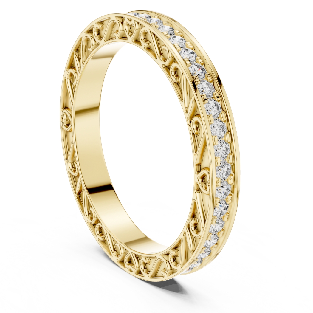 Vintage Filigree Diamond Eternity Band