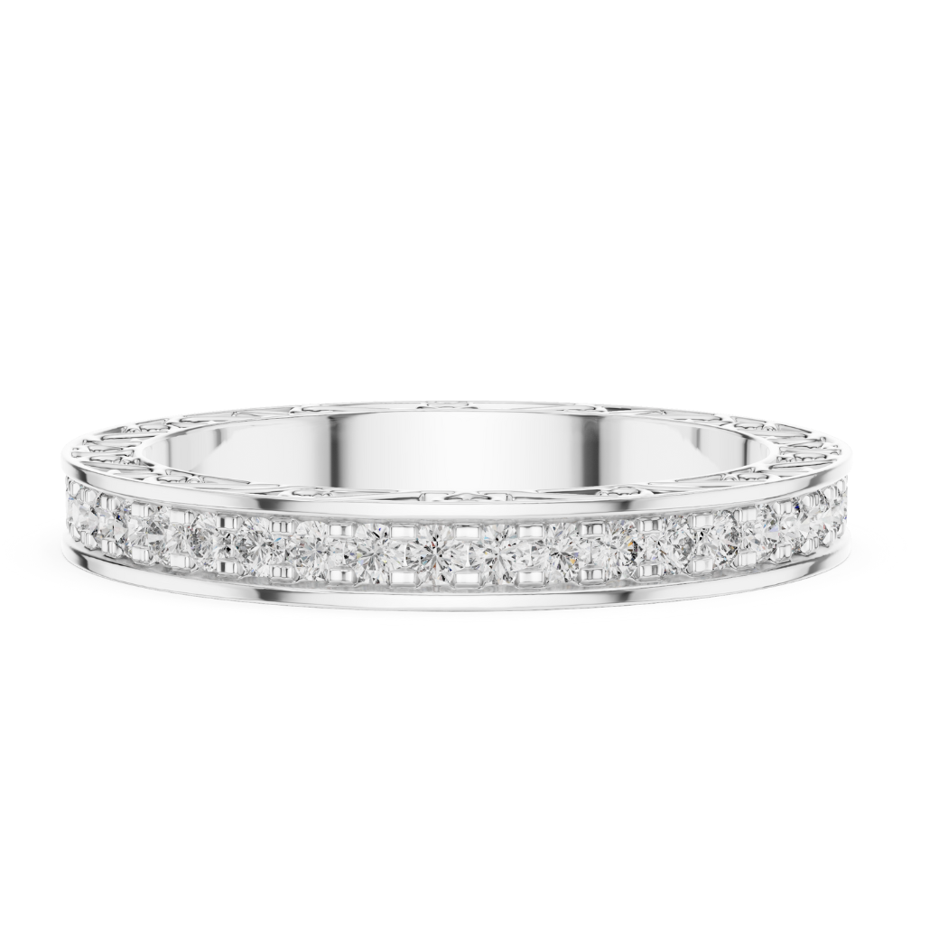 Vintage Filigree Diamond Eternity Band