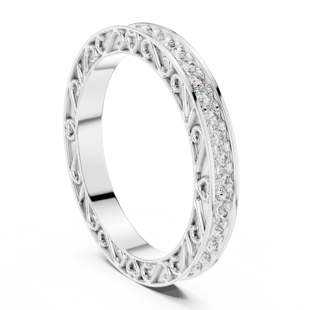 Vintage Filigree Diamond Eternity Band