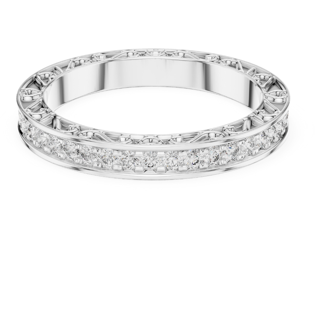 Vintage Filigree Diamond Eternity Band