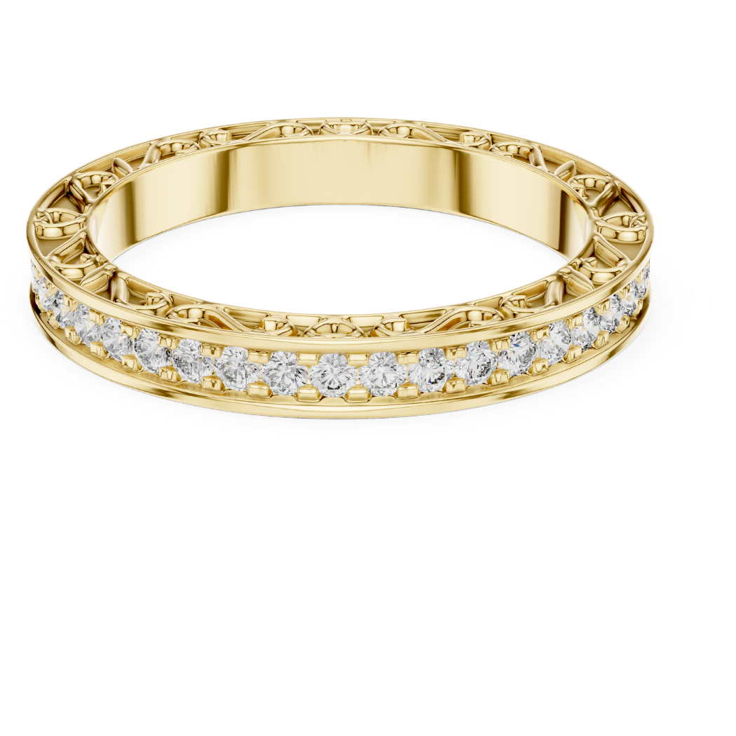 Vintage Filigree Diamond Eternity Band