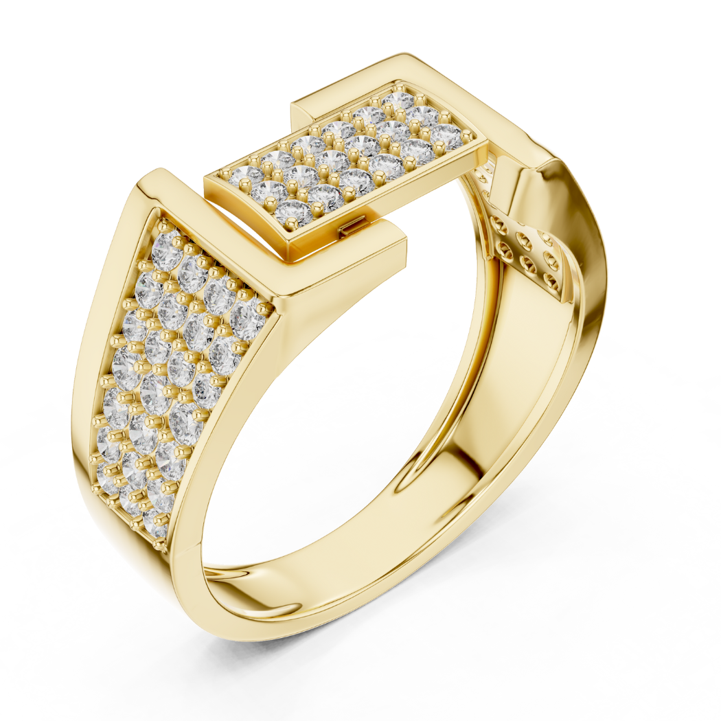Men’s Designer Geometric Diamond Ring
